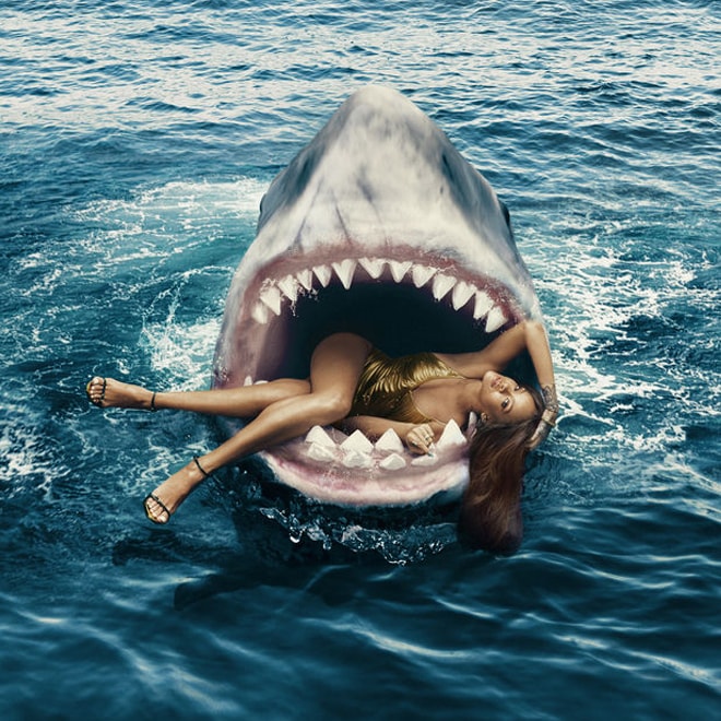 Rihanna Swims with Sharks for the March Issue of Harper's BAZAAR