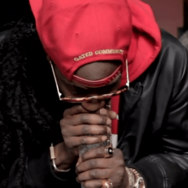 Here's 2 Chainz Smoking Out of a $10,000 Bong