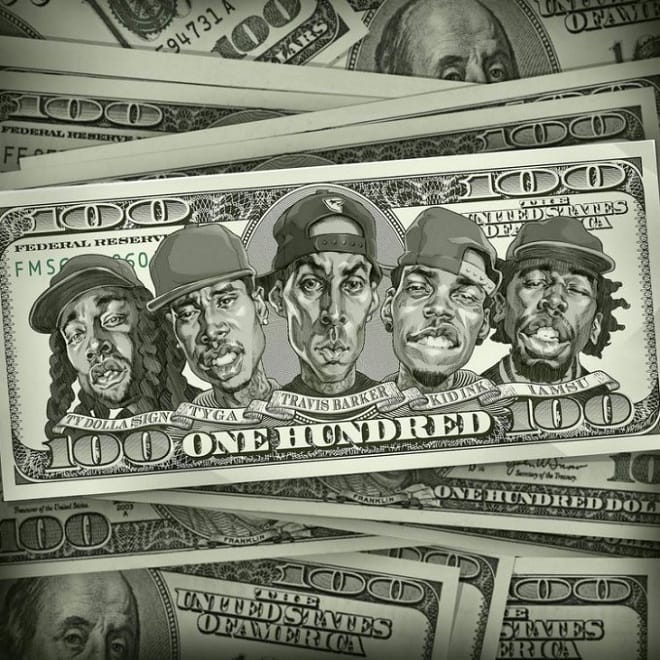 Travis Barker featuring Kid Ink, Tyga, Iamsu! & Ty Dolla $ign - 100