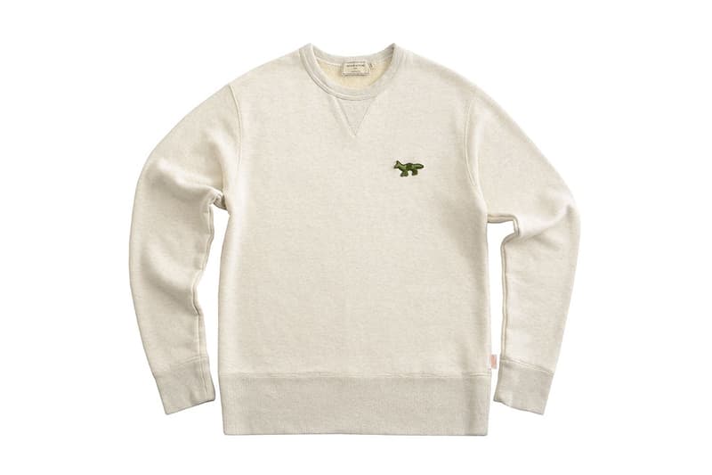 Maison Kitsuné PORTER Collaboration Sac Kaki Sweatshirt Crewneck Écru
