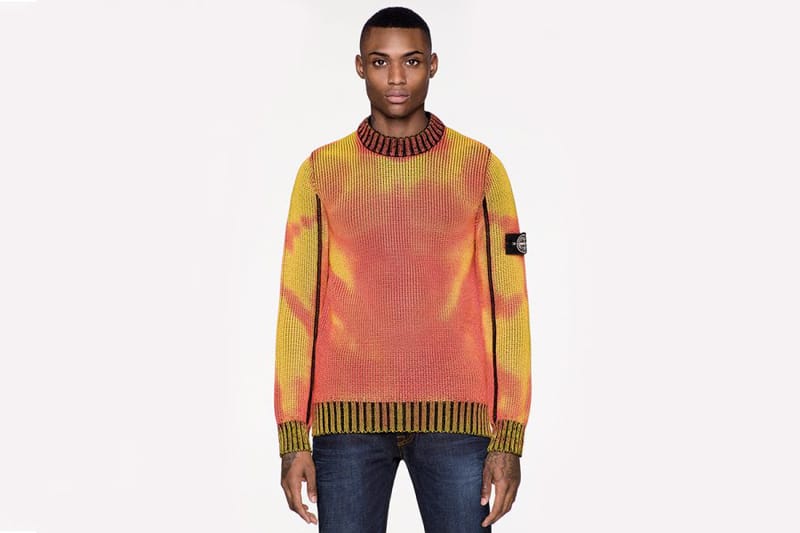 pull orange stone island