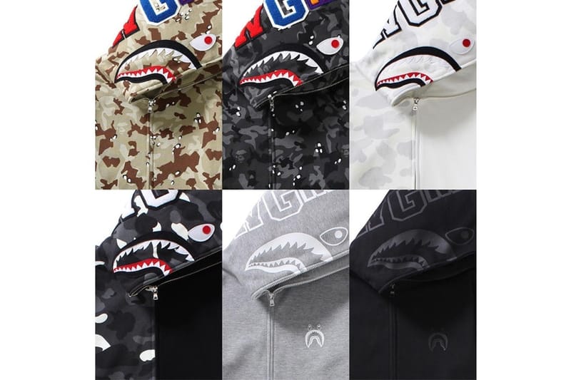 BAPE Sort Quatre Nouveaux Coloris Du Shark Hoodie