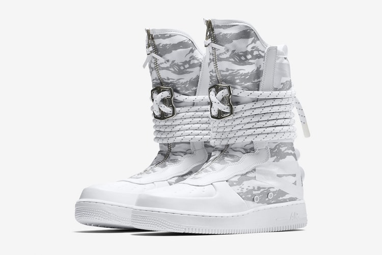 Gros Plan Sur La Version Haute De La Nike SF-AF1 "Winter Camo"
