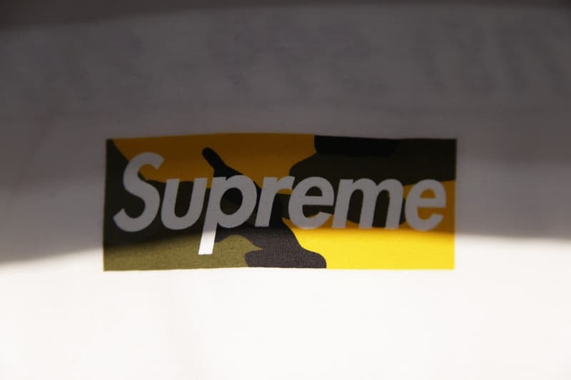 Supreme T-Shirt Box Logo Brooklyn Camo Jaune Kaki Noir