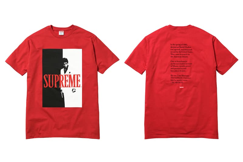 Supreme Collaboration Scarface T-Shirt Rouge Tony Montana