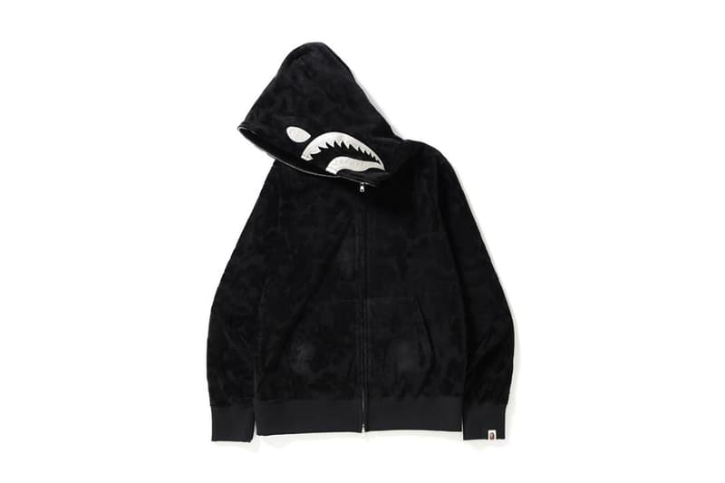 BAPE Shark Hoodie Zip Bleu Marine Velours