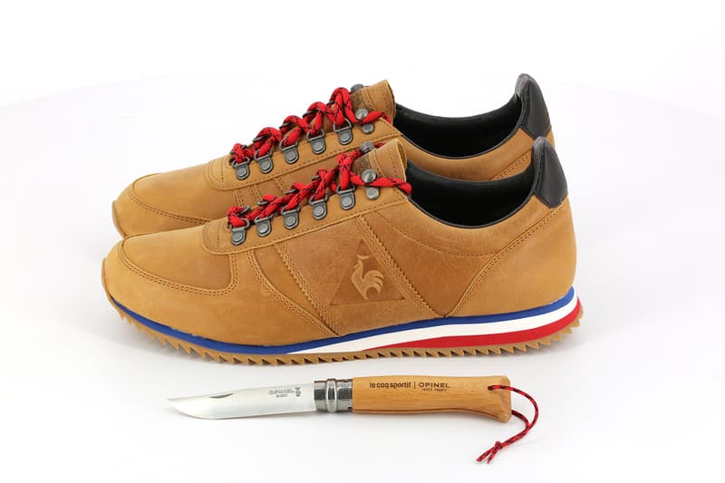 Le Coq Sportif Opinel Turbostyle Cuir Camel Couteau Hêtre