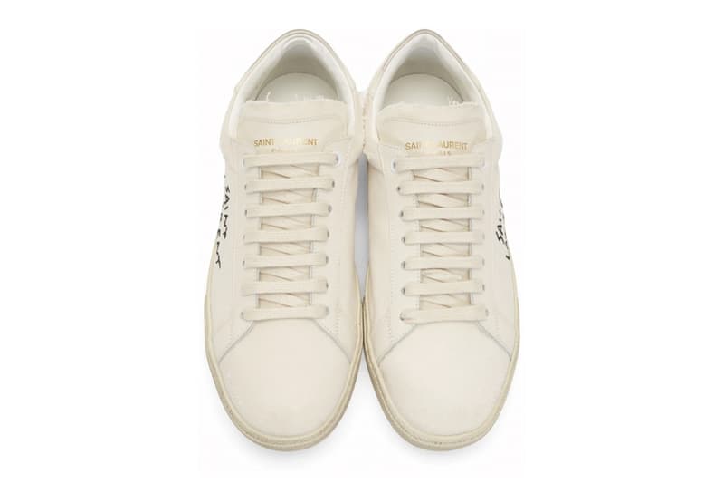 Saint Laurent Basket Classic Court Brodée Couleur Crème