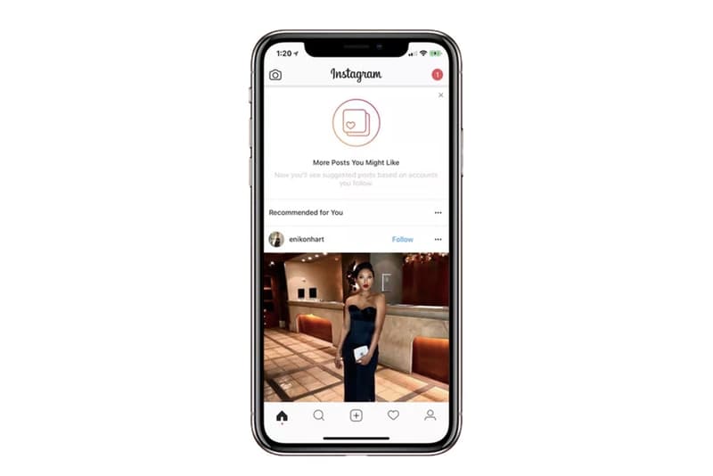 iPhone X Montrant La Fonctionnalité "Recommandé Pour Vous" Sur Instagram