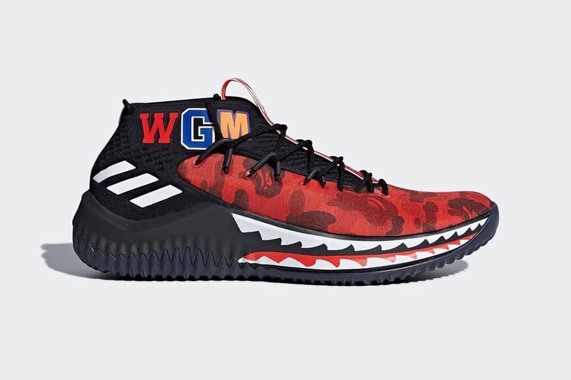 Des Nouveaux Visuels De La BAPE x adidas Dame 4 Font Surface