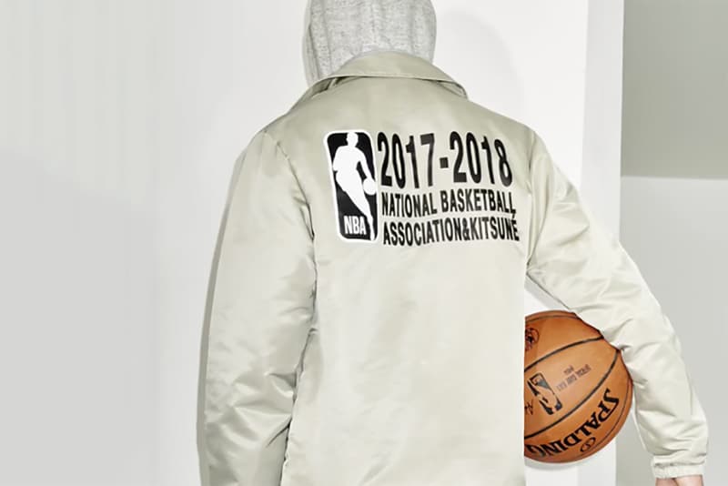 Kitsuné NBA Collaboration Coach Jacket Écrue