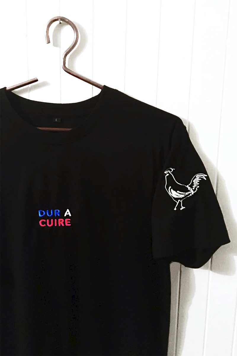 Encré. T-Shirt Noir Dur À Cuire Coq Tatouage