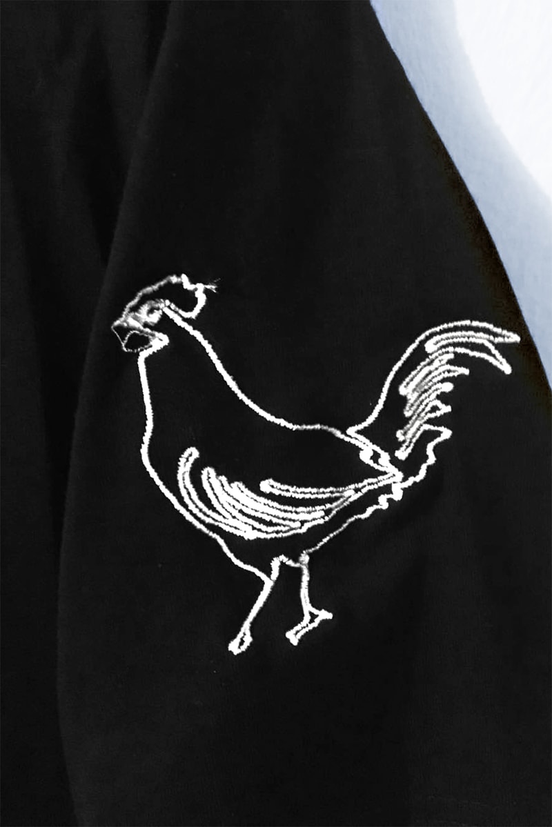 Encré. T-Shirt Noir Dur À Cuire Coq Tatouage