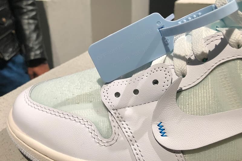 Air Jordan 1 Virgil Abloh Off-White Blanc Zip Bleu Ciel