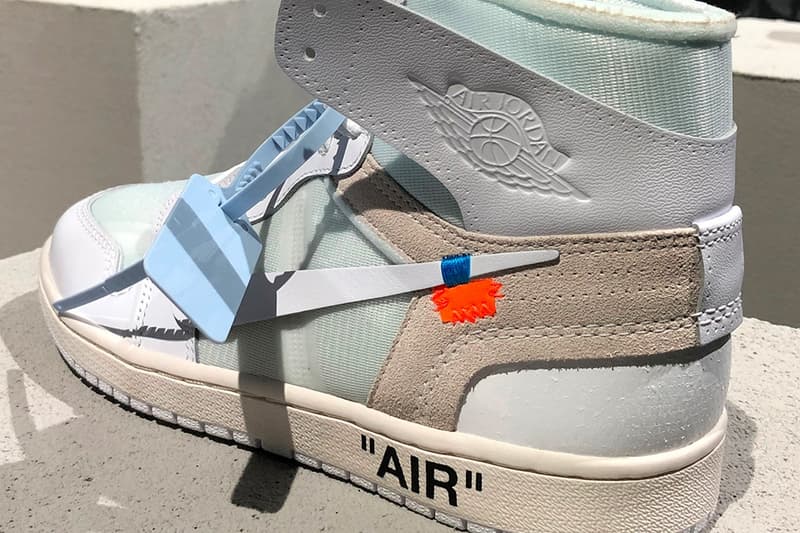 Air Jordan 1 Virgil Abloh Off-White Blanc Zip Bleu Ciel