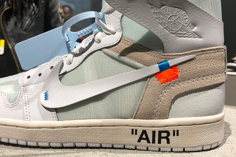 Air Jordan 1 Virgil Abloh Off-White Blanc Zip Bleu Ciel