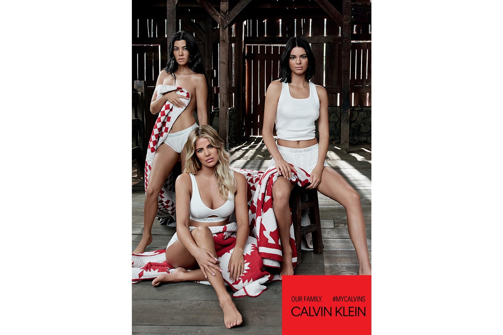 Kim Kardashian West Kourtney Khloé Kendall Jenner Kylie Willy Vanderperre Calvin Klein #MyCalvins Raf Simons