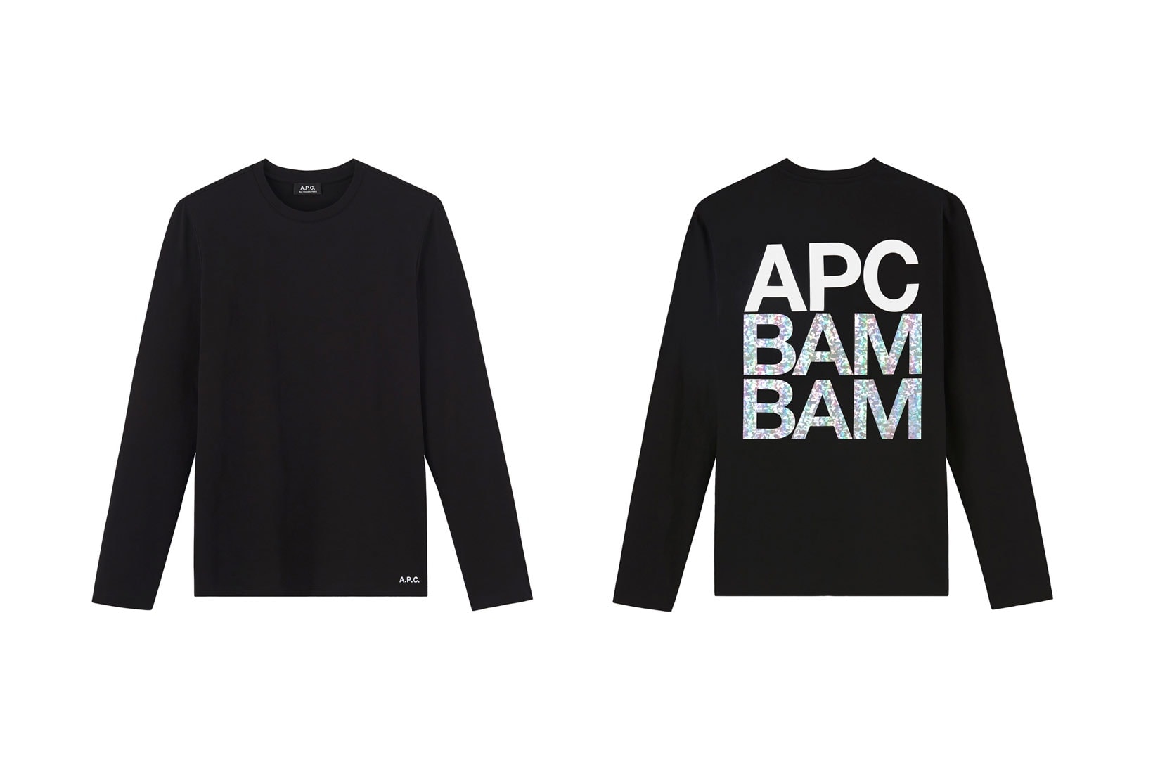 A.P.C. BAM BAM T-Shirts Manches Longues Courtes Noir