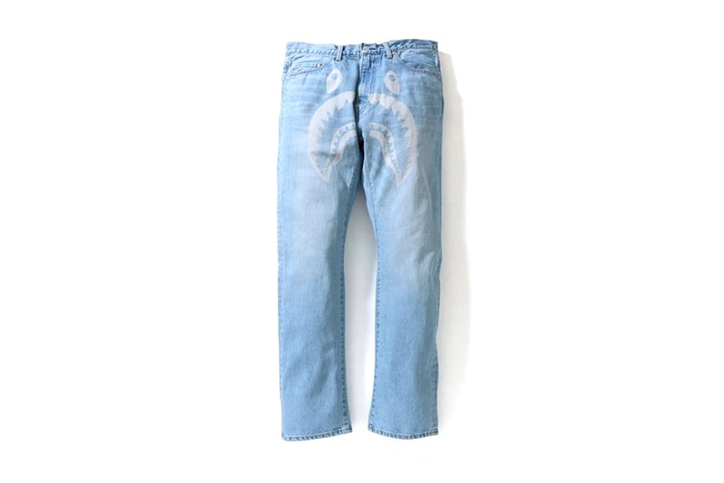 BAPE A Bathing Ape Jean Délavé Shark Requin 2008 TYPE-05 Shark Damaged Denim