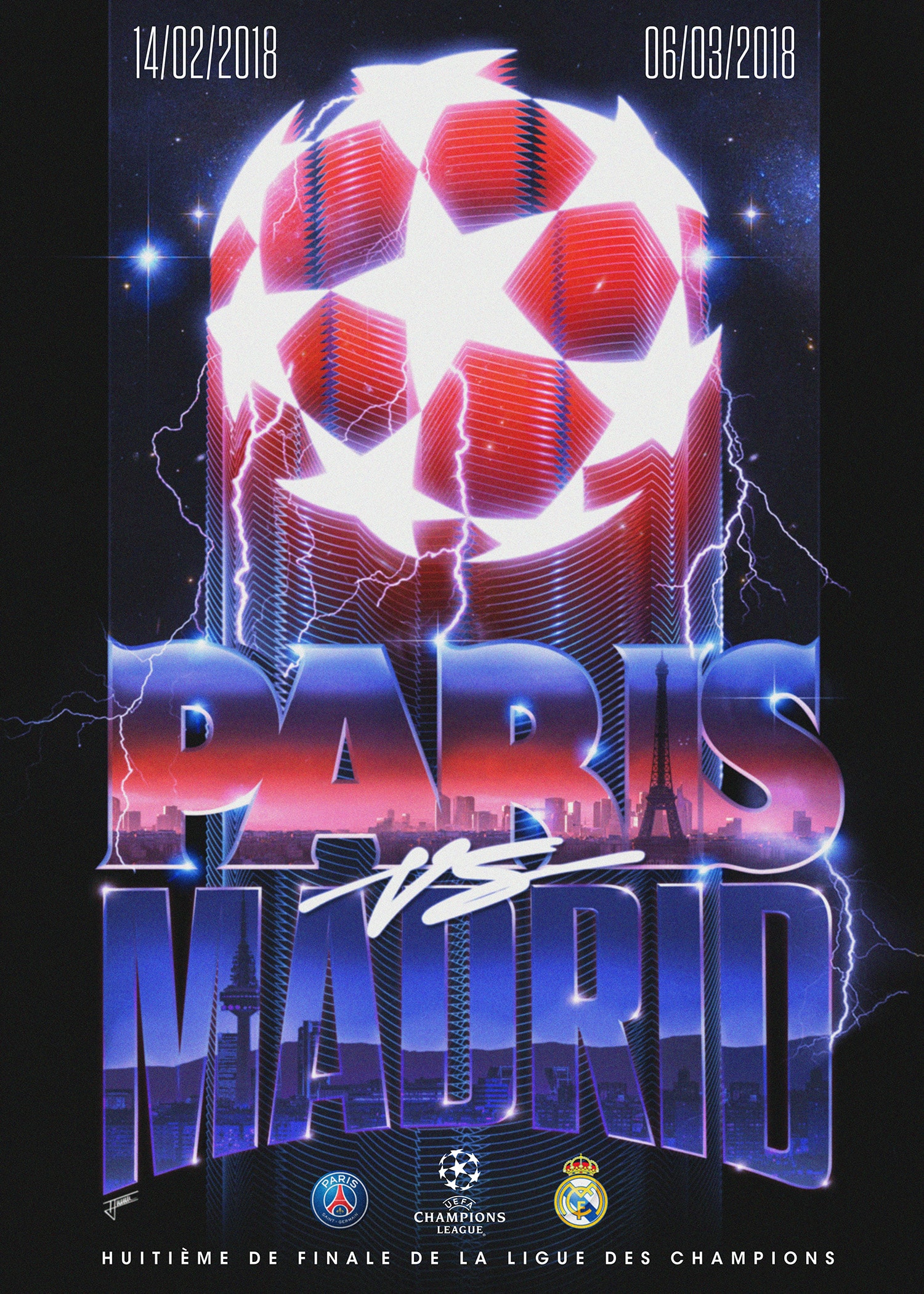 Poster Officiel Du Match PSG/ Real Madrid