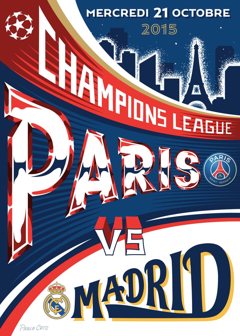 Poster Officiel Du Match PSG/ Real Madrid