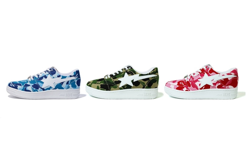 BAPE A Bathing Ape ABC CAMO BAPESTA Imprimé Camouflage Bleu Rose Vert