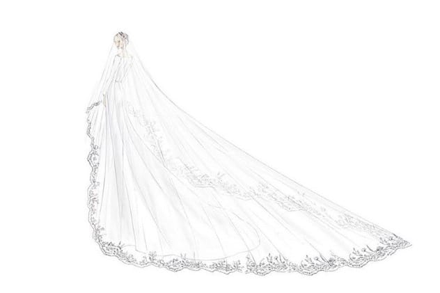 Givenchy Dévoile Les Croquis De La Robe De Mariée De Meghan Markle