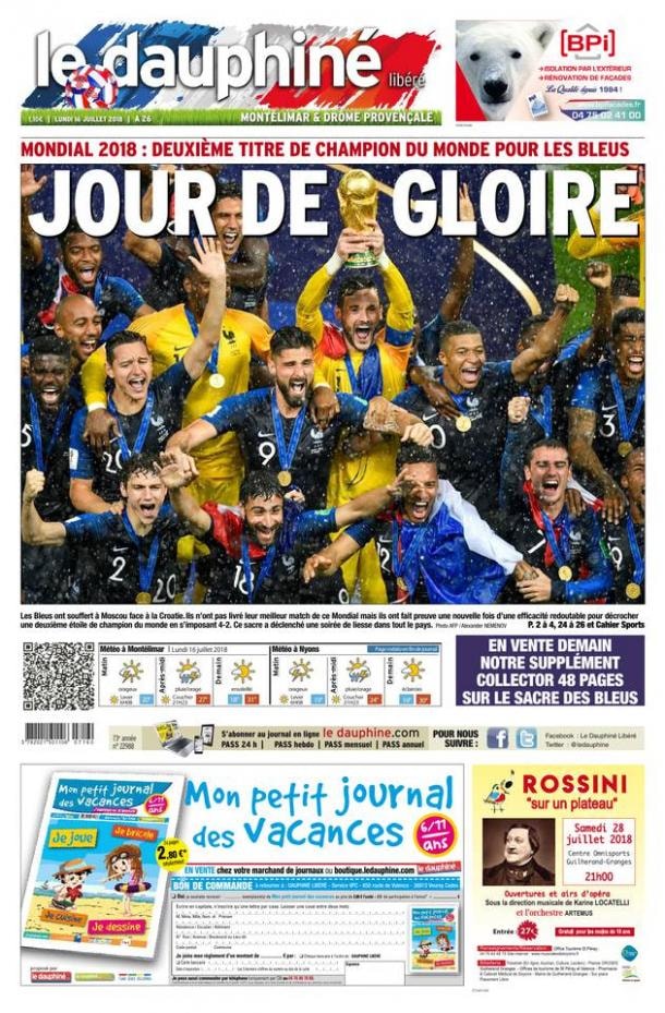 Coupe du Monde 2018 – Revue de presse : « Un bonheur éternel », « La tête  dans les étoiles » La presse française et étrangère saluent le titre des  Bleus