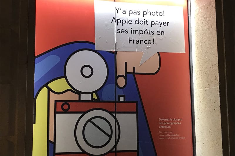 Le Futur Apple Store Des Champs-Élysées Pris Pour Cible Par Des Militants Anti Apple