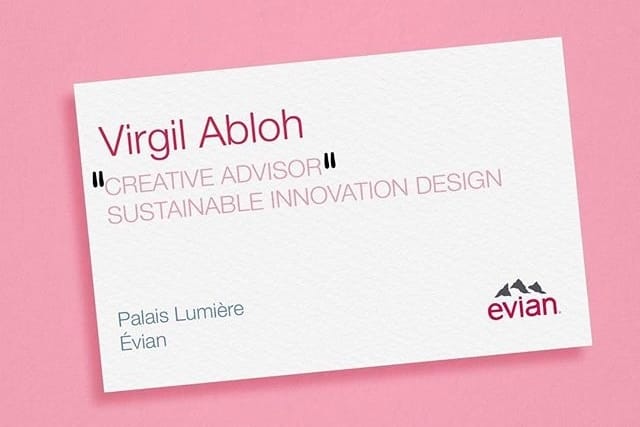 Evian Annonce Une Collaboration Avec Virgil Abloh