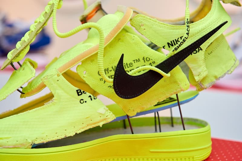 Nike Off-White sneakers déconsruites art streetwear photos