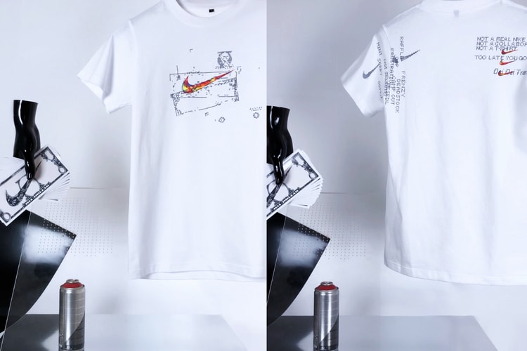 L'artiste français Dai Dai Tran droppe 50 t-shirts uniques à l'image de ses œuvres en billets de banque Nike
