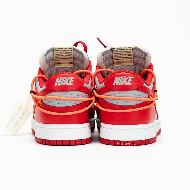 Photo Off-White™ x Nike Dunk Low rouge