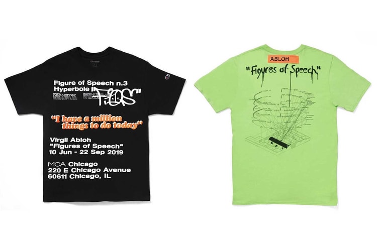 Virgil Abloh droppe de nouveaux t-shirts du merch de son exposition "FIGURES OF SPEECH"