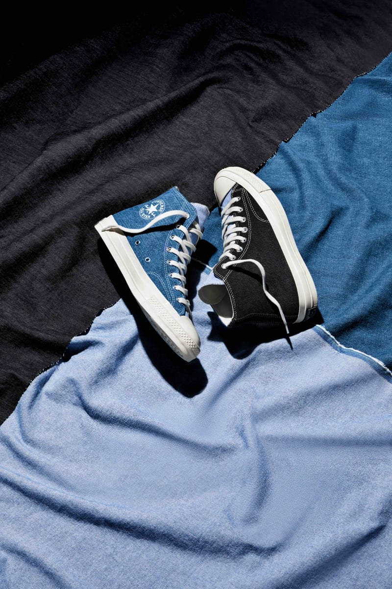 converse en jean bleu