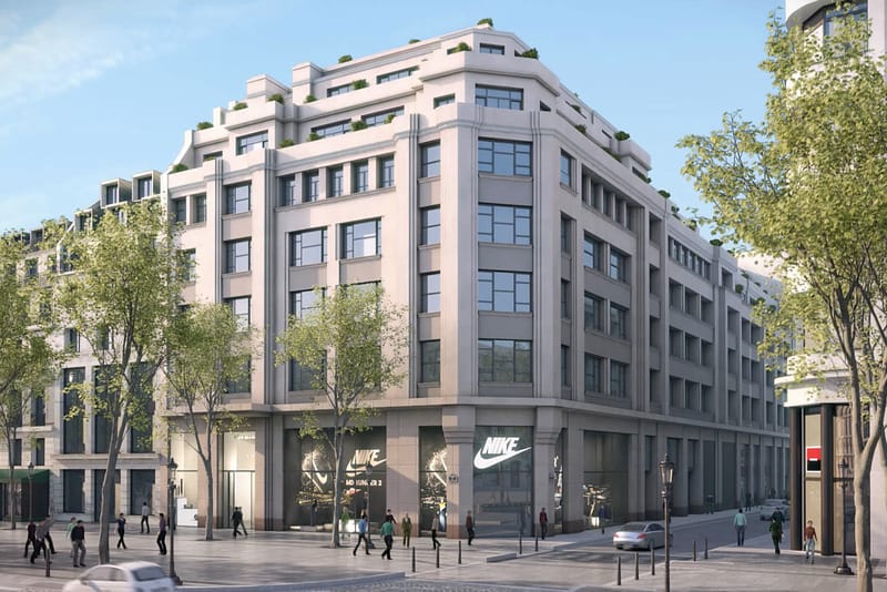 Le nouvel immeuble de Nike sur les Champs-Élysées a coûté un prix record de 613 millions d’euros