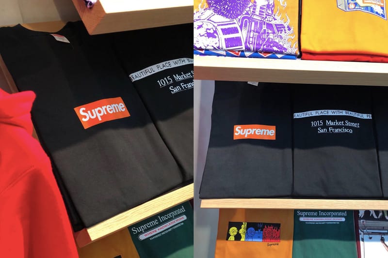 Voici le box logo tee Supreme célébrant l'ouverture de sa boutique de San Francisco
