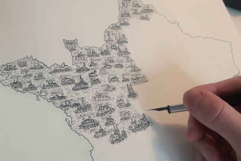 Ce dessinateur recrée la carte de France avec tous ses monuments et enflamme Twitter