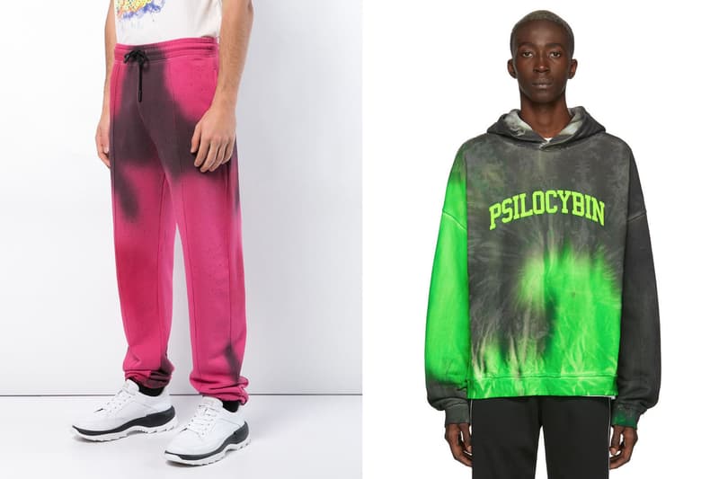 tie and dye hoodie pantalon off-white