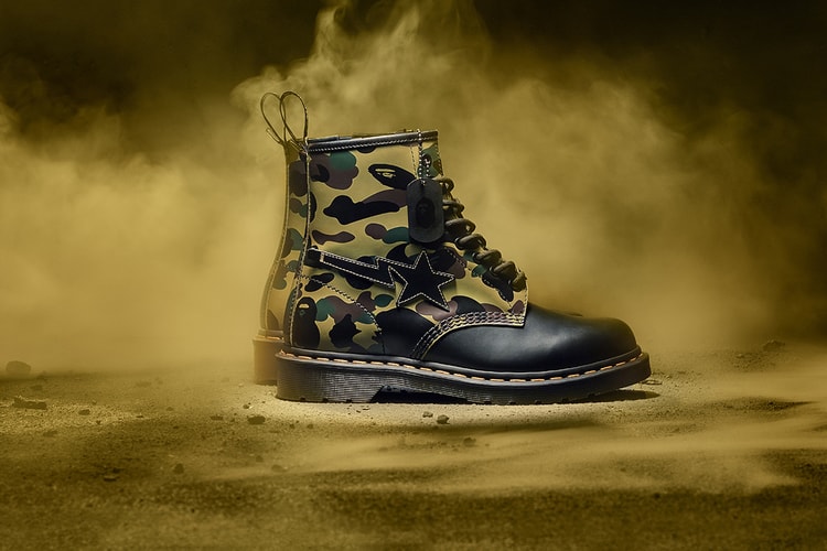 BAPE réinterprète l'iconique botte en cuir "1460" de Dr. Martens