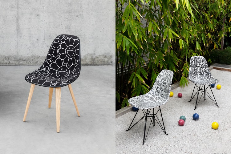 Une exposition parisienne dédiée aux chaises Modernica imaginées avec les dessins de Takashi Murakami, Basquiat ou BAPE