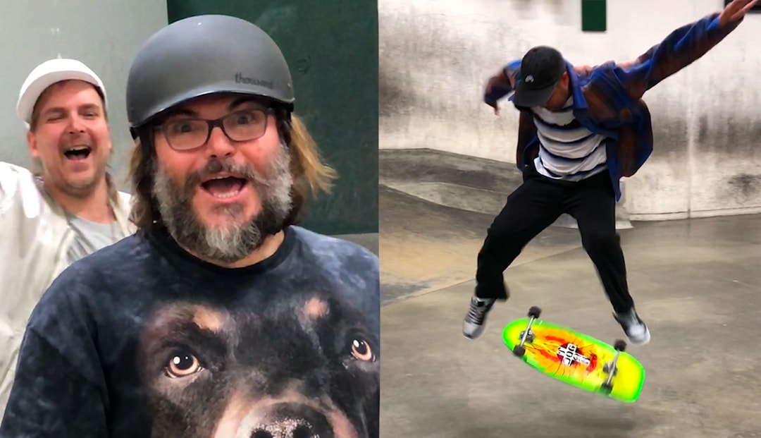 Jack Black Yells DO A KICKFLIP! At Skateboarders From His Car