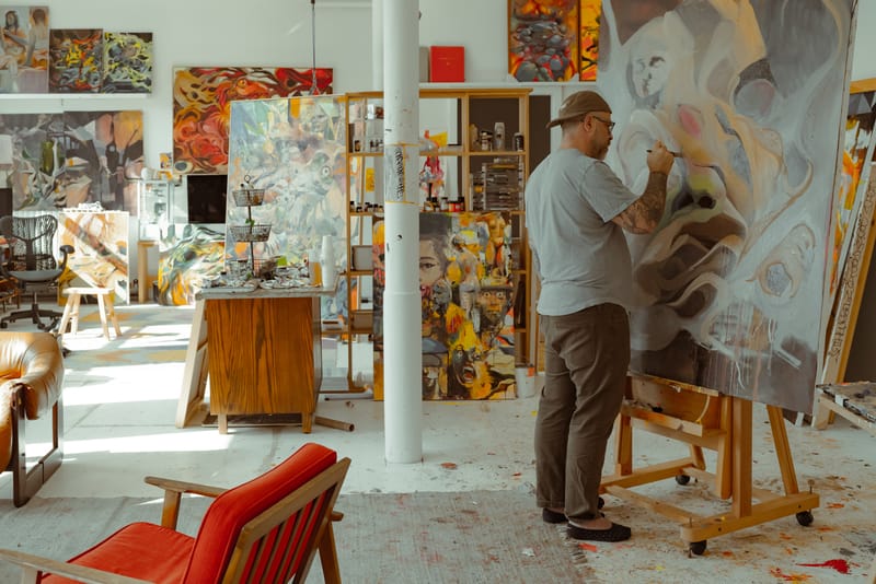 Hypeart Visits: Maceo Eagle’s Paintings Are a Celestial Cosmic Dance