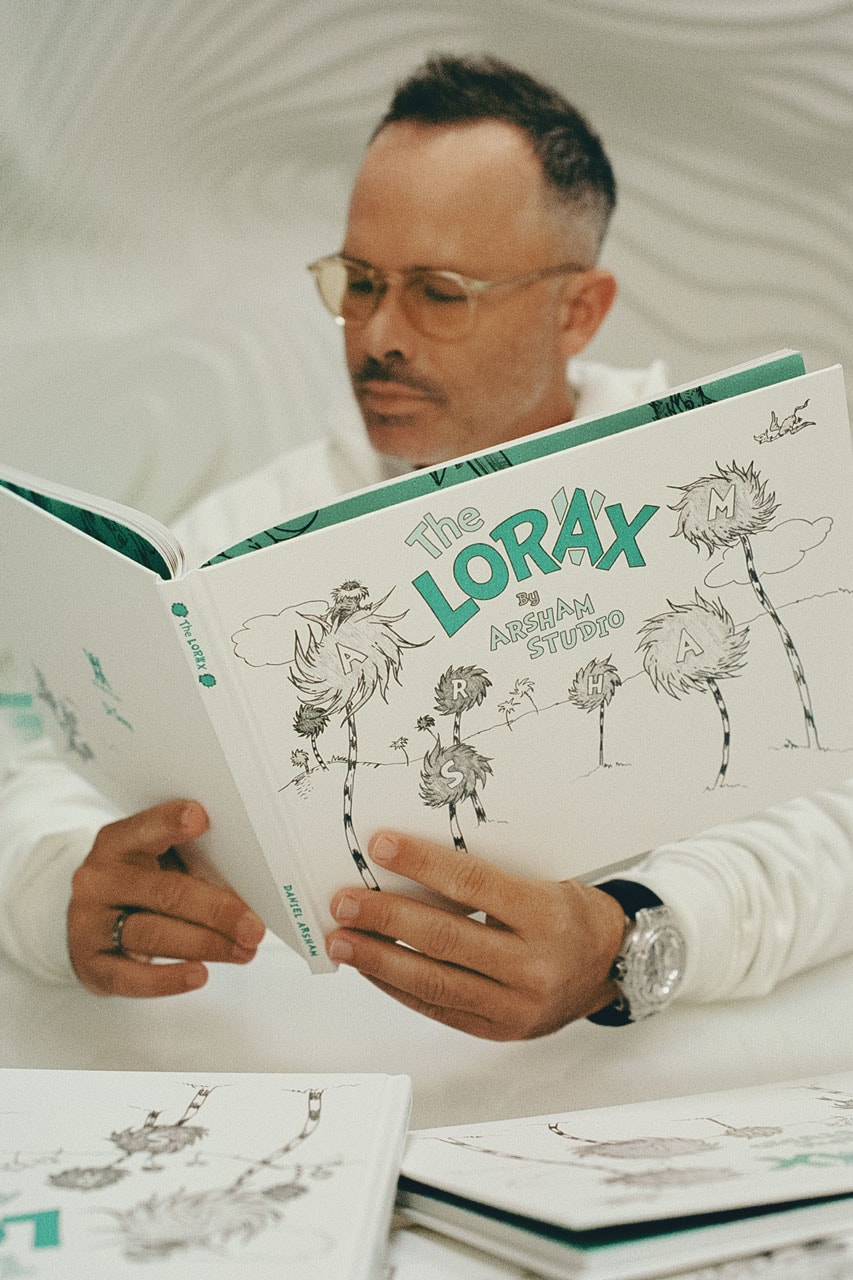 Daniel Arsham Links with 'The Lorax' For Earth Day book story movie truffala tree environment eco friendly sustainable capsule apparel book price website art images drawing future relic pokemon museum perrotin