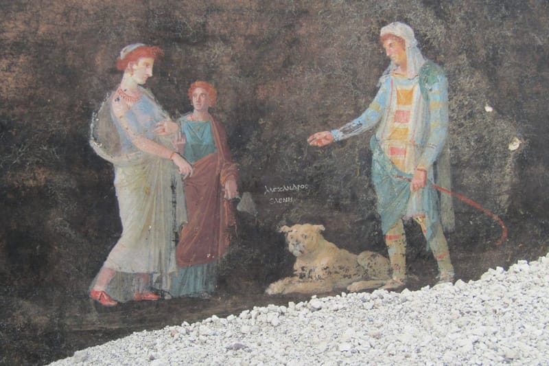 Remarkably Preserved "Black Room" of Frescoes Excavated in Pompeii