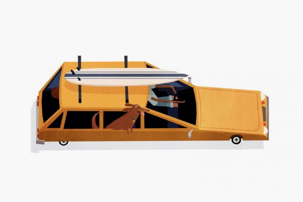 Emmanuelle Walker “Dogs & Cars” 系列畫作