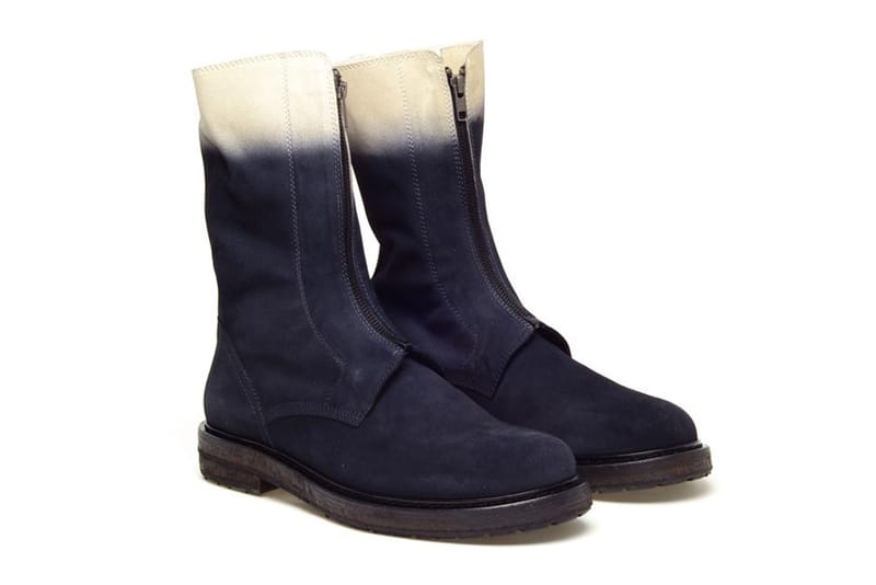 Ann Demeulemeester 2012 秋冬 Block Dyed Suede Engineer Boot 革靴