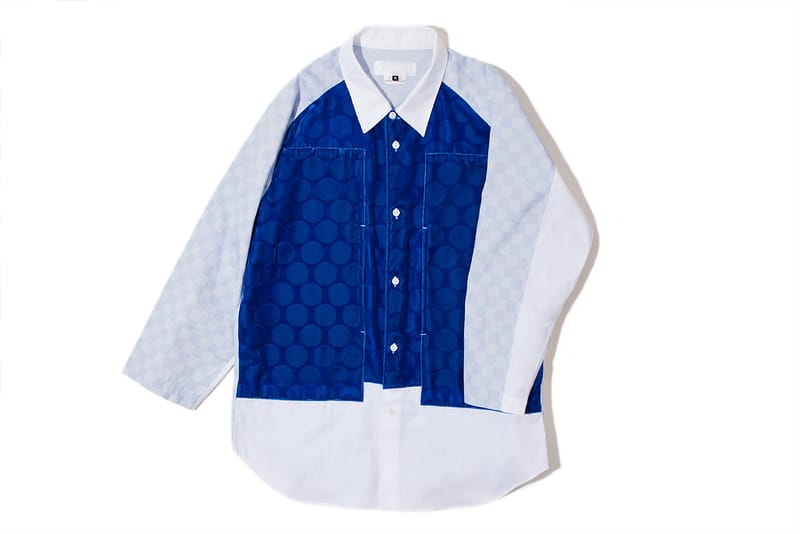 GANRYU COMME des GARCONS 2012 秋冬圓點格紋拼布襯衫