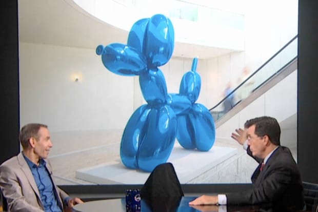 Jeff Koons 於 The Colbert Report 節目中亮相