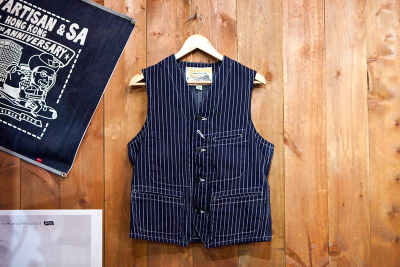 Sugar Cane 2012 8oz 丹寧製條紋背心外套